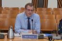 NHS Borders chief executive Ralph Roberts speaking at the committee meeting earlier this year. Photo: Scottish Parliament TV