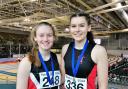 Imogen Lewis and Ellie O'Hara after finishing first and second at the Scottish Schools Championships