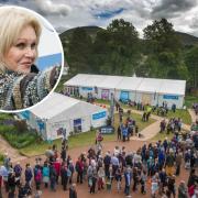 Joanna Lumley (Inset photo: PA Wire) has been named as one of the guests at this year's Borders Book Festival. Photo: Borders Book Festival (2018)