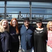 Vivien Reid, Mhairi Calvey, Stephen Savage, Trinity Houston and Lesley Paterson - the team behind the Scotland International Festival of Cinema in Peebles. Photo: Helen Barrington