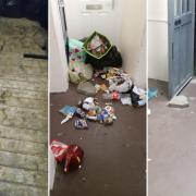 An SBHA tenant in Selkirk has raised concerns over mouldy floorboards, rubbish in hallways, and doors to her building left open at night. Photo: Supplied
