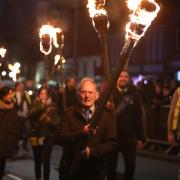 Biggar 's Hogmanay Bonfire 2023  was lit by Stewart Taylor, who is in his 90th year and a well know local businessman.