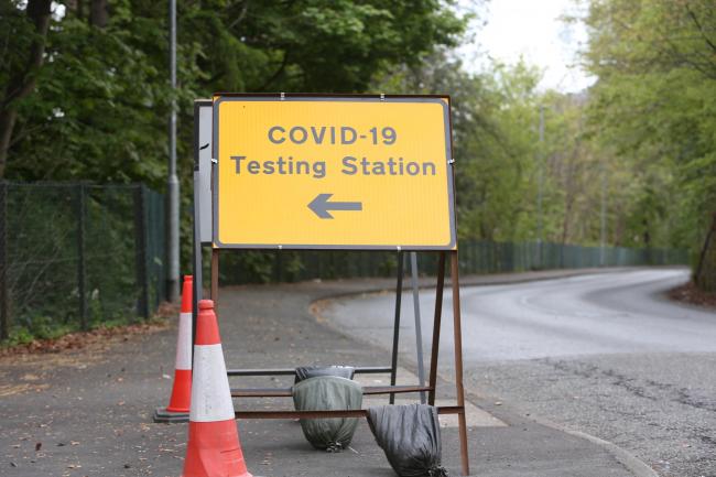 The COVID-19 testing unit which was set up in the Netherdale car park in 2020. Photo: Helen Barrington