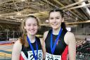 Imogen Lewis and Ellie O'Hara after finishing first and second at the Scottish Schools Championships