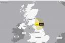 The weather warning will be in place until 10pm tonight and could cause disruption to transport. Photo: Met Office