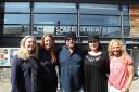 Vivien Reid, Mhairi Calvey, Stephen Savage, Trinity Houston and Lesley Paterson - the team behind the Scotland International Festival of Cinema in Peebles. Photo: Helen Barrington
