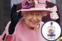 (Background) Queen Elizabeth II (PA) (Circle) Aldi Infusionist British Strawberry & Mint Glitter Gin Liqueur (PA)