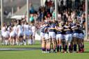 Scotland players in a group huddle before the TikTok Women's Six Nations match at the DAM Health Stadium, Edinburgh. Picture date: Saturday March 26, 2022.