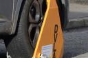 A picture of a clamped tyre in Peebles