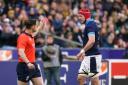 Grant Gilchrist being shown a red card against France - Image PA Wire