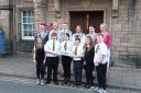 Braw Lad Cory Paterson and Braw Lass Emma Spence with their Attendants and pupils from Stow Primary School
