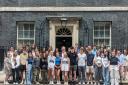 Peebles High School pupils on their visit to Downing Street
