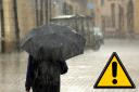 A yellow warning for rain has been issued by the Met Office