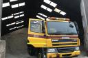 A gritter lorry in a salt shed. Photo: SBC