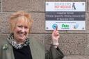 Christine Grahame MSP/Convenor of the Scottish Parliament Cross Party Animal Welfare group formally opens the new Borders Pet Rescue Craigsford Kennels in Earlston