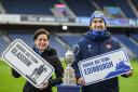 Glasgow Captain Eilidh Barbour and Edinburgh Captain Jamie Ritchie looking to raise some support for Doddie Aid 2024 ahead of the 1872 Cup double header between Glasgow Warriors and Edinburgh Rugby at Murrayfield Stadium in Edinburgh - 19/12/23Photo