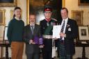 Ben Wilson, Kevin Mitchell, the Duke of Buccleuch, and Keith Irving at the award ceremony at Bowhill House