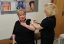 Midlothian South, Tweeddale and Lauderdale MSP, Christine Grahame receiving vaccine