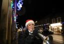 Innerleithen Silver Band Member Jill Keddie with Christmas lights. Photos: Helen Barrington