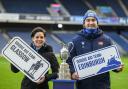 Glasgow Captain Eilidh Barbour and Edinburgh Captain Jamie Ritchie looking to raise some support for Doddie Aid 2024 ahead of the 1872 Cup double header between Glasgow Warriors and Edinburgh Rugby at Murrayfield Stadium in Edinburgh - 19/12/23Photo
