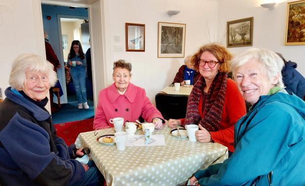 Peeblesshire News: Last weekend the Village Centre in West Linton held a coffee morning to raise money for Ukraine. Photo: Heleen Kennedy
