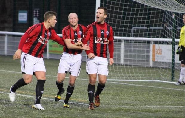 Peeblesshire News: Ross Aitchison celebrates a goal for Gala Fairydean Rovers 