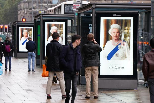 Peeblesshire News: Queen's portrait on Edinburgh bus shelters