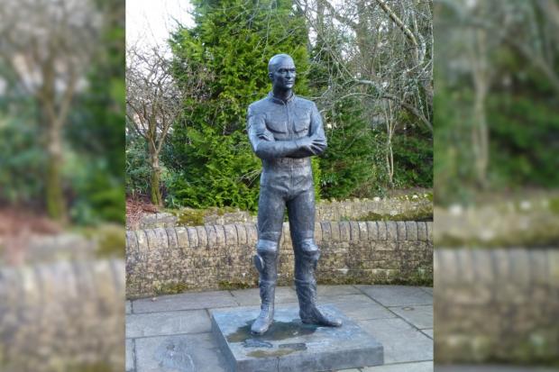 A memorial to Steve Hislop in Hawick. Photo: Scottish Borders Council