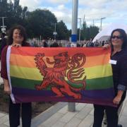 Scottish Borders LGBT Equality chair, Kay Hughes, and former chair Susan Hart