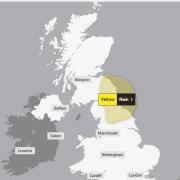 The weather warning will be in place until 10pm tonight and could cause disruption to transport. Photo: Met Office