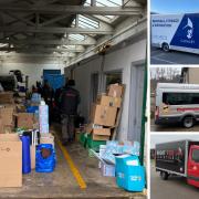 Cavalry Transport Ltd. in Peebles is sending four vans of donations to a collection point in Poland to help Ukranian refugees. Photos: Andrew Macnab/Cavalry Transport Ltd