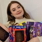 A selection of Aldi's Easter egg range for 2022, pictured with a self-confessed chocaholic.