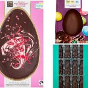 Healthier chocolate eggs. Credit: Tesco and Aldi