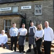 Traquair Arms in Innerleithn  nominated as the Best Pub in the Borders
L-R
David Rogers, Owner
Jamie Rogers, Manager
Callum Shouesmith, Chef
Craig Harkness, Chef
Sally Blaylock, Supervisor
Ross Glastra, Supervisor