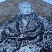 The giant Sir Walter Scott mural