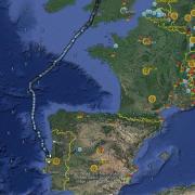 Tweed's journey to Spain. Photo: Tweed Valley Osprey Project/Google Earth