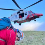 Poor visibility meant the helicopter was unable to get to the top of the hill. Photo: Moffat Mountain Rescue Team/Facebook
