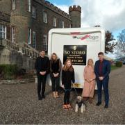 Brooke Bain and Timmi with Mitchell, Taylor, Mandy and Elliott Wynyard at Stobo Castle