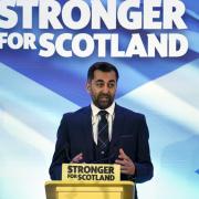Humza Yousaf speaking at Murrayfield Stadium in Edinburgh, after it was announced that he is the new Scottish National Party leader. Photo: Andrew Milligan/PA Wire