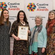 Jemma Neville, Creative Lives Scotland Director; Lisa Cowan, Newstead News (editor); Eileen Johnson, Newstead News (contributor); Jill Miller, Creative Lives. Photo: Creative Lives Scotland