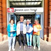Supporters of the the Campaign to Save Berwick Ticket Office
