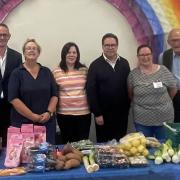 John Lamont MP and Craig Hoy MSP with volunteers from Earlston Community Larder