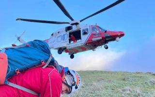 Poor visibility meant the helicopter was unable to get to the top of the hill. Photo: Moffat Mountain Rescue Team/Facebook