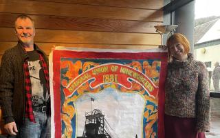The miners' banner loaned from Edinburgh People's Theatre will become part of Tweed Theatre's own production of Brassed Off. Photo: Tweed Theatre