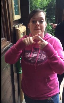Lisa Johnston uploaded this video, showing her using sign language to express her anger as the manager refused entry